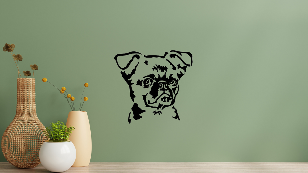 Petit Brabancon Kopf Wandtattoo Wandbild Wandsticker Wandaufkleber Wanddekoration
