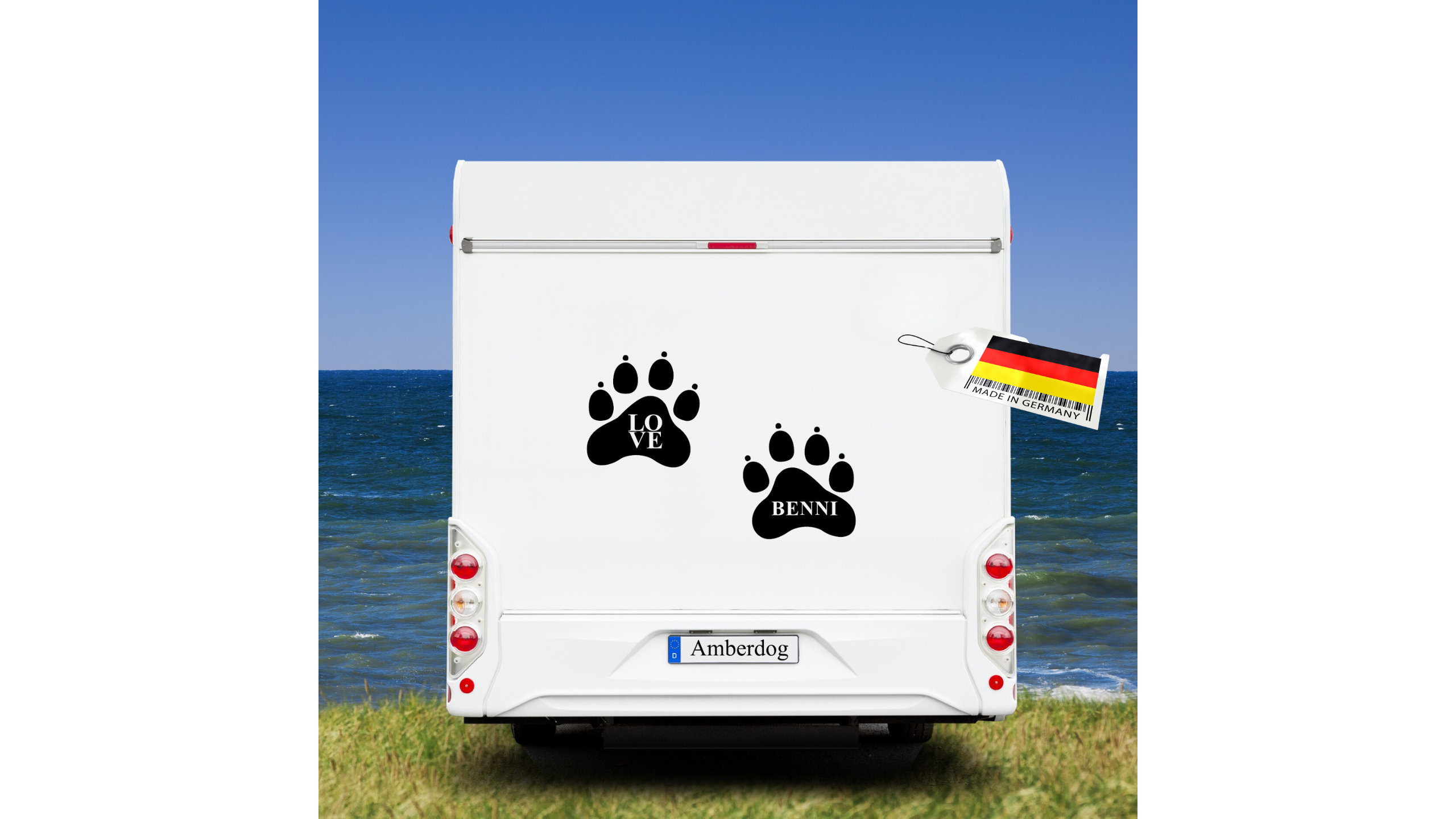 aufkleber camper Pfötchen-Aufkleber für Wohnmobil (2er- oder 3er-Set)