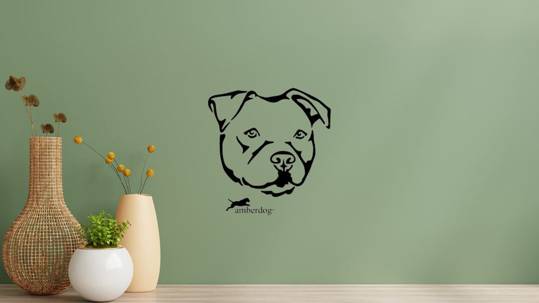 Pitbull Kopf Wandtattoo Wandbild Wandsticker Wandaufkleber Wanddekoration