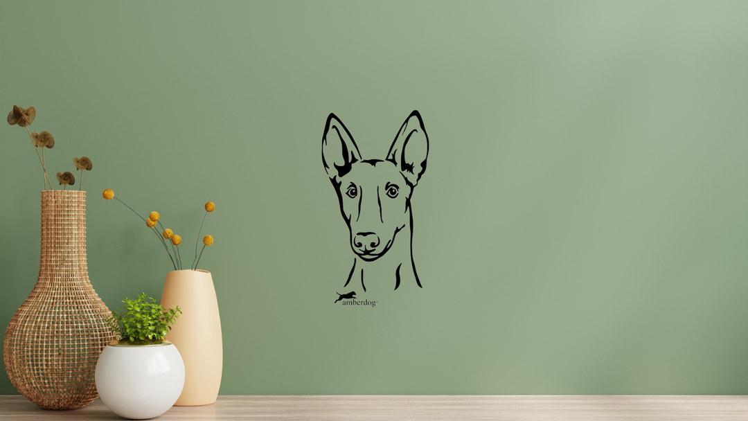 Podenco Kopf Wandtattoo Wandbild Wandsticker Wandaufkleber Wanddekoration