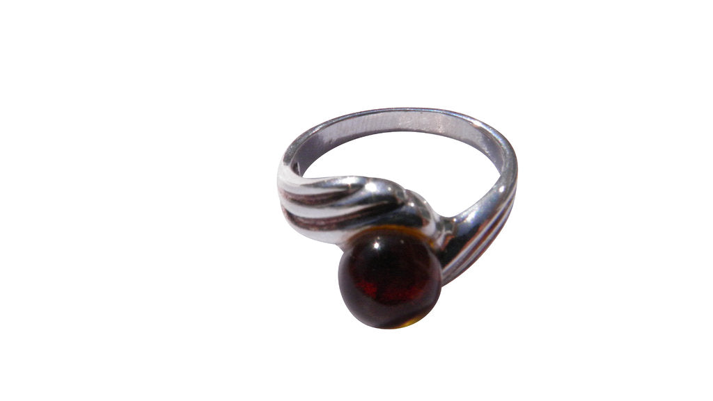 Bernstein Silber Ring