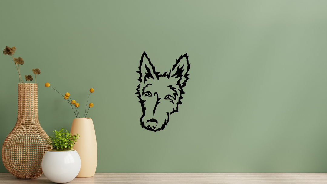 Rauhaar Podenco Kopf Wandtattoo Wandbild Wandsticker Wandaufkleber Wanddekoration