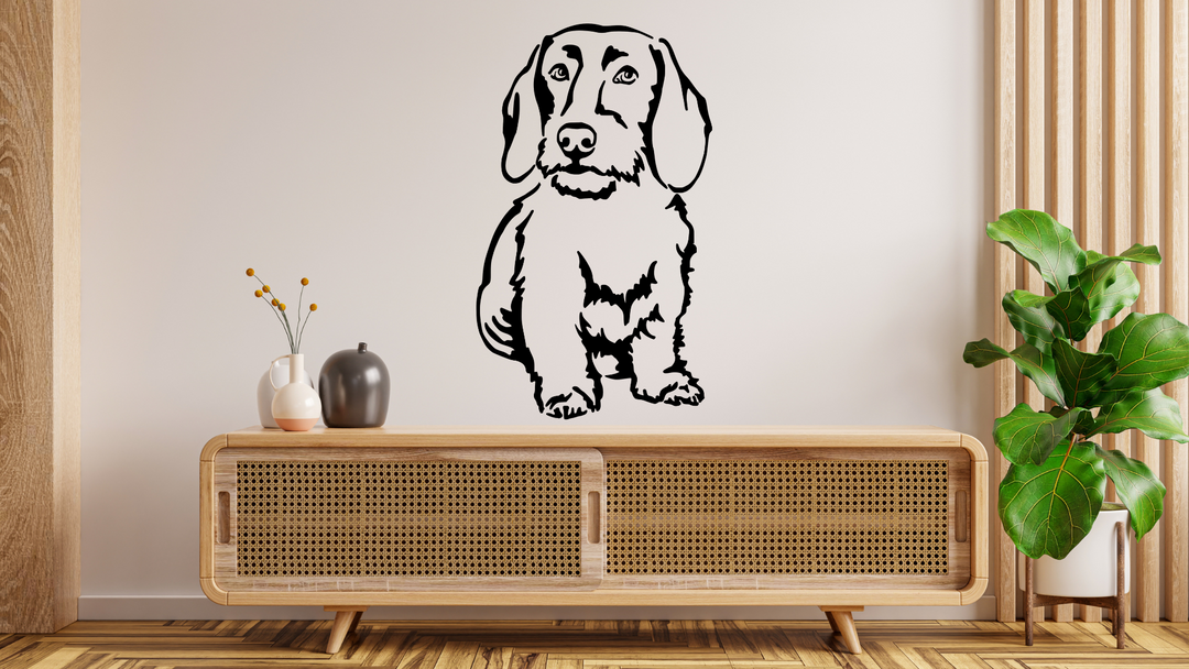 Rauhaardackel Wandtattoo Wandsticker Wandaufkleber Wanddekoration
