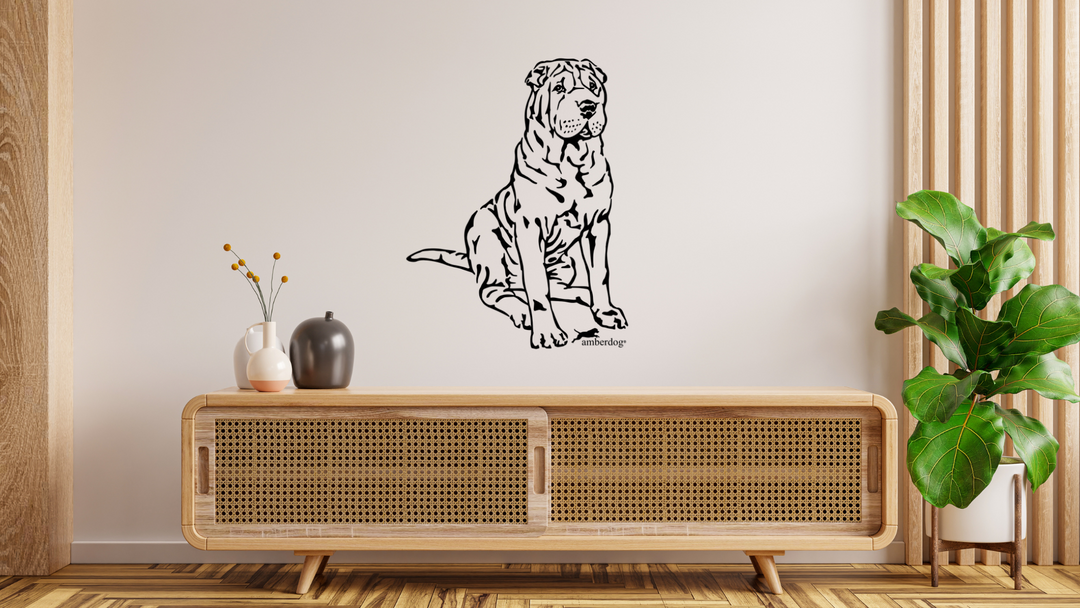Shar Pei Wandtattoo Wandsticker Wandaufkleber Wanddekoration