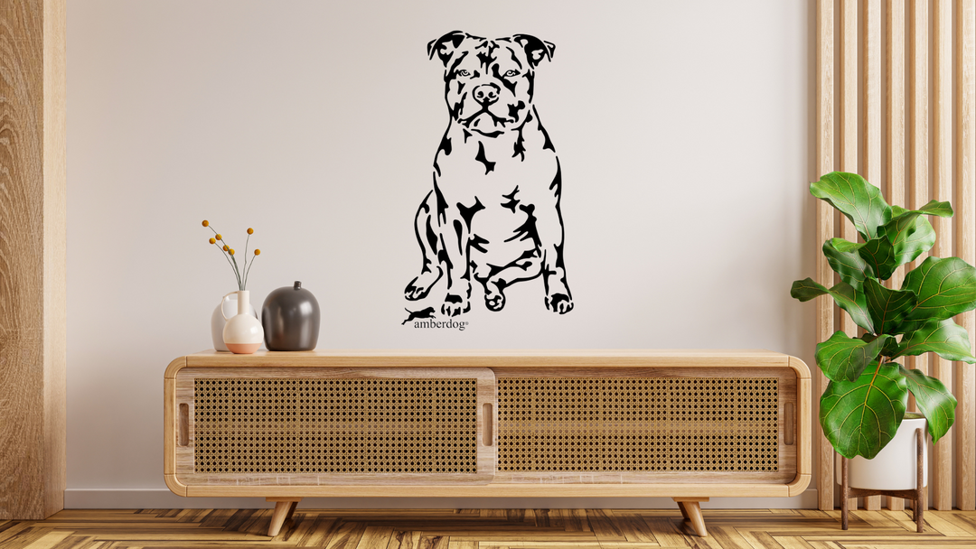 Staffordshire Bullterrier Wandtattoo Wandsticker Wandaufkleber Wanddekoration