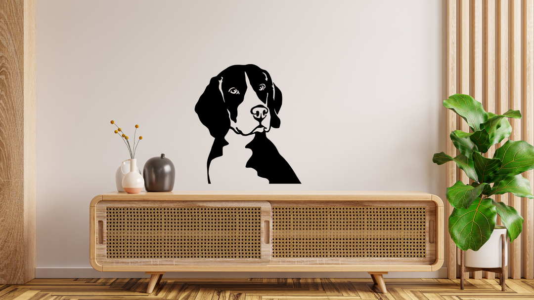 Beagle Kopf Wandtattoo Wandbild Wandsticker Wandaufkleber Wanddekoration