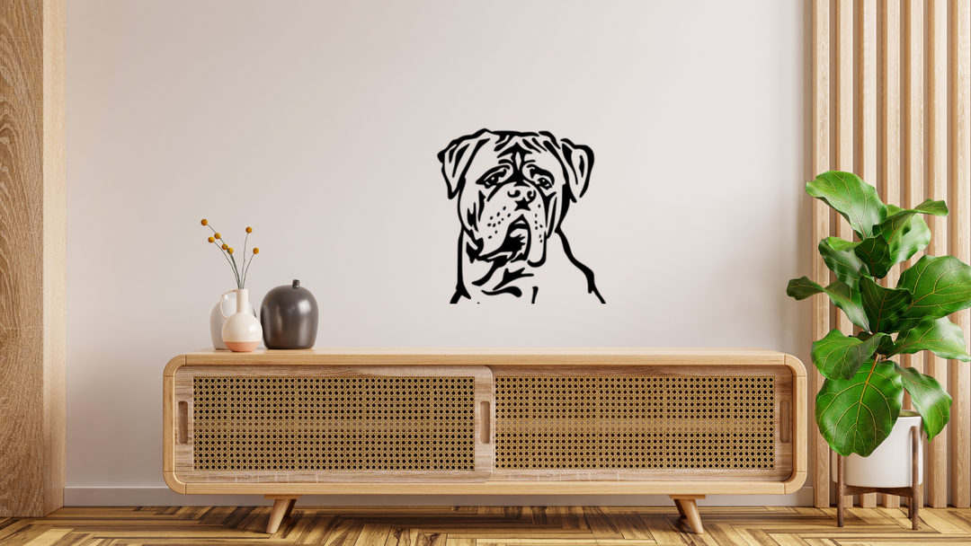 Bordeaux Dogge Kopf Wandtattoo Wandbild Wandsticker Wandaufkleber Wanddekoration
