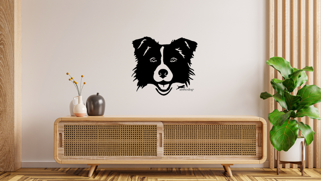 Border Collie Kopf Wandtattoo Wandbild Wandsticker Wandaufkleber Wanddekoration