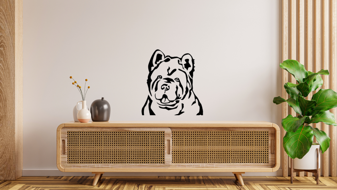 Chow Chow kurzhaar Kopf Wandtattoo Wandbild Wandsticker Wandaufkleber Wanddekoration