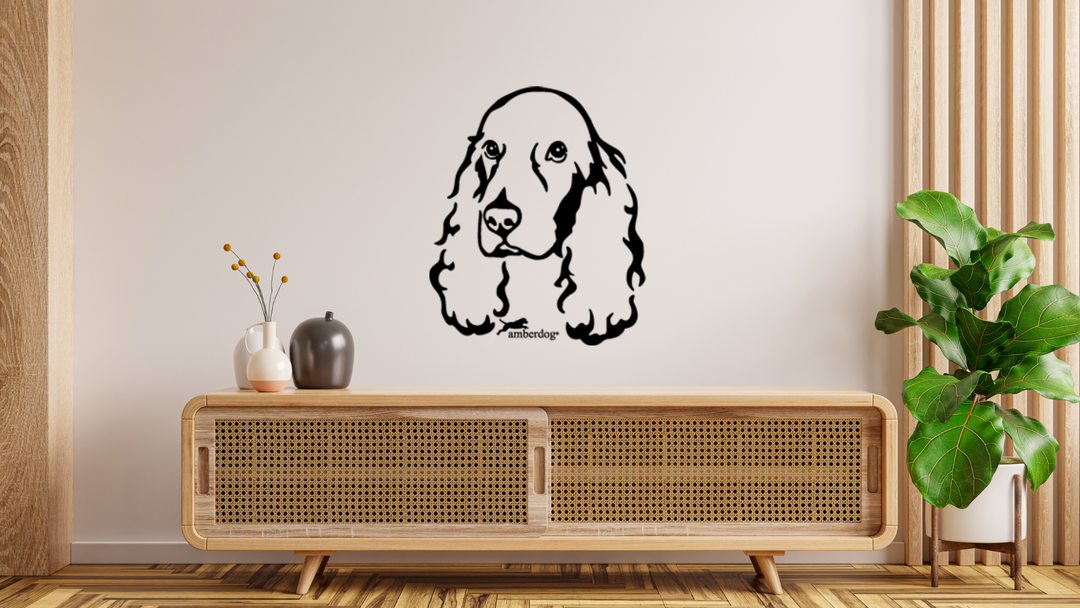 Cocker Spaniel Kopf Wandtattoo Wandbild Wandsticker Wandaufkleber Wanddekoration