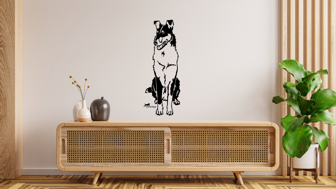 Collie kurzhaar Wandtattoo Wandbild Wandsticker Wandaufkleber Wanddekoration