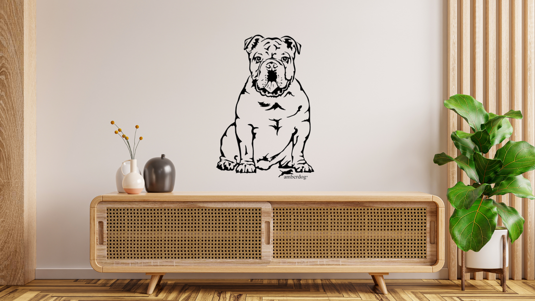 Englische Bulldogge Wandtattoo Wandbild Wandsticker Wandaufkleber Wanddekoration
