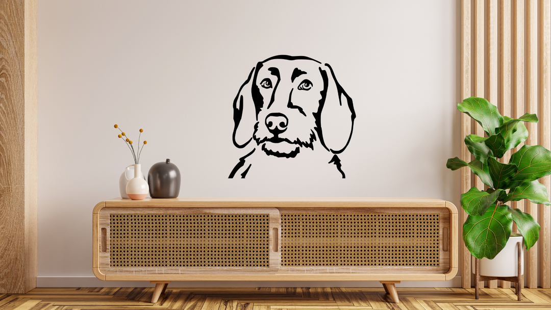 Rauhaar Dackel Kopf Wandtattoo Wandbild Wandsticker Wandaufkleber Wanddekoration