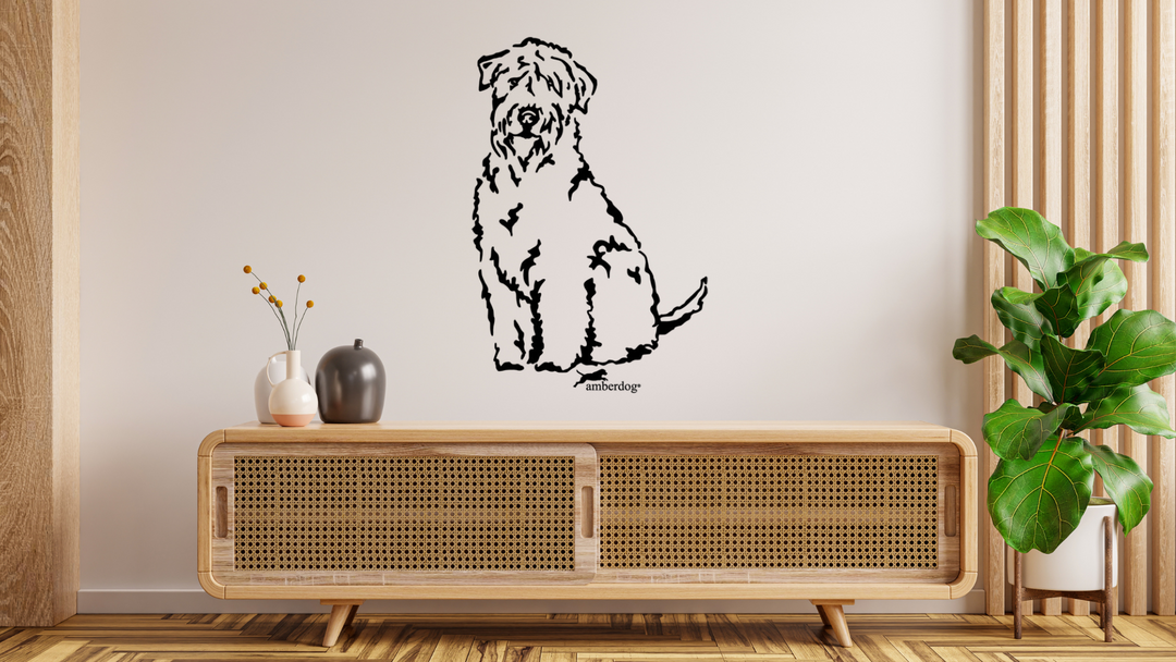 Irish Soft Coated Wheaten Terrier Wandtattoo Wandbild Wandsticker Wandaufkleber Wanddekoration