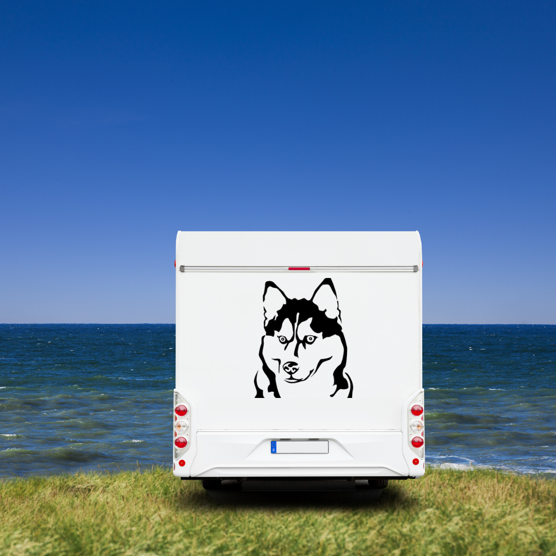 Husky Kopf Auto Wohnmobil Aufkleber