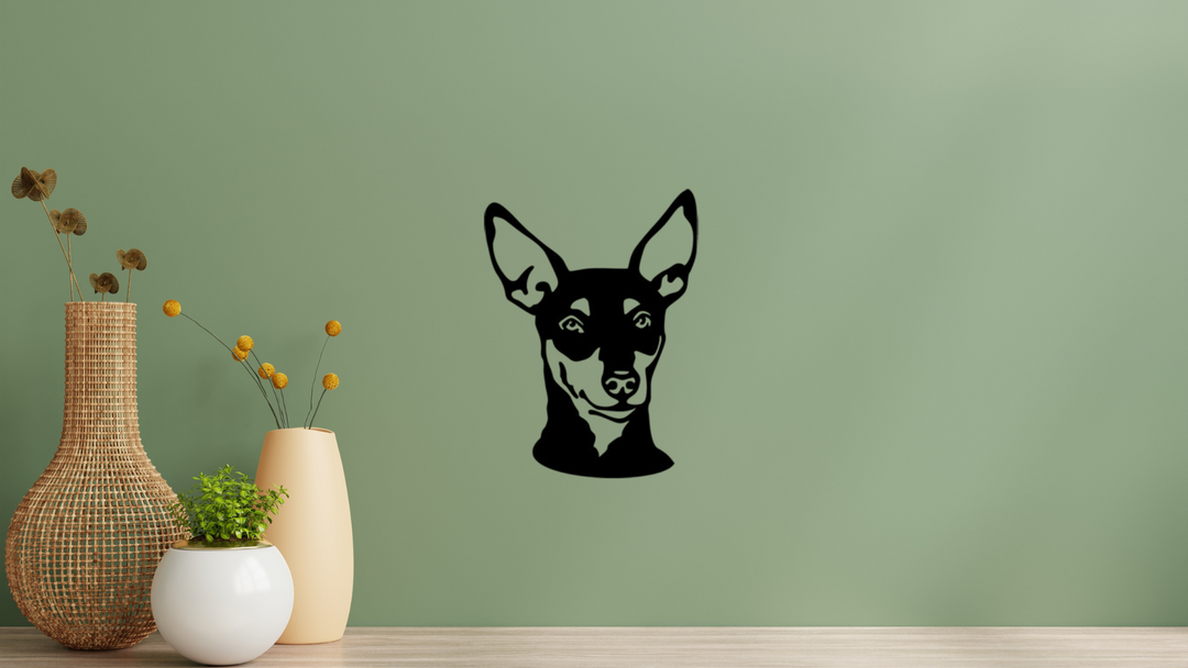 Zwergpinscher Kopf Wandtattoo Wandbild Wandsticker Wandaufkleber Wanddekoration