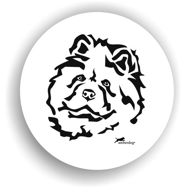 Chow Chow Langhaar Kopf Autoaufkleber