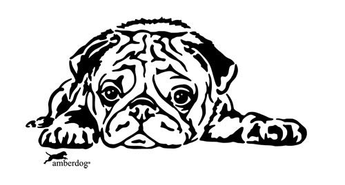 Mops liegend Grafiklizenz