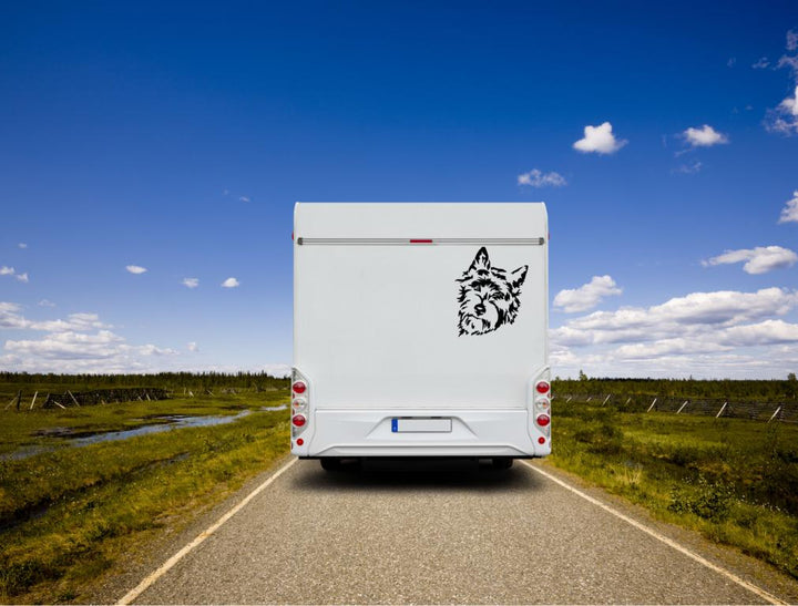 Cairn Terrier Kopf Wohnmobil Aufkleber  I Wandtattoo