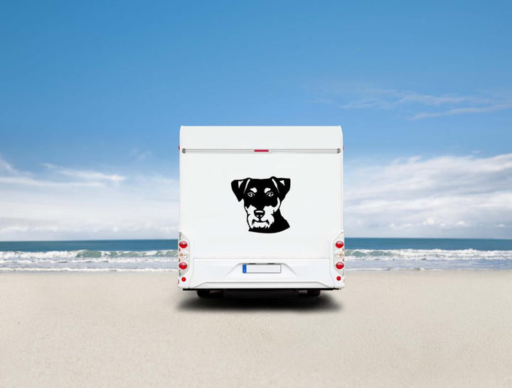 Deutscher Jagdterrier Kopf Auto Wohnmobil Aufkleber  I Wandtattoo
