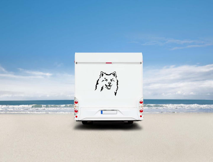 Deutscher Spitz Kopf Wohnmobil Aufkleber  I Wandtattoo