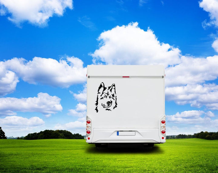 Altdeutscher Schäferhund Kopf Siluette Wohnmobil Aufkleber I Wandtattoo