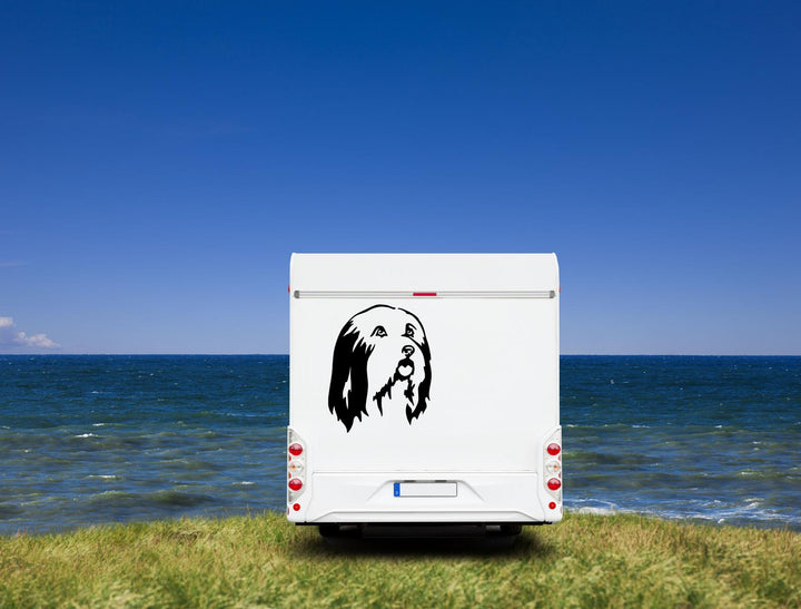Bearded Collie Kopf Auto Wohnmobil Aufkleber  I Wandtattoo