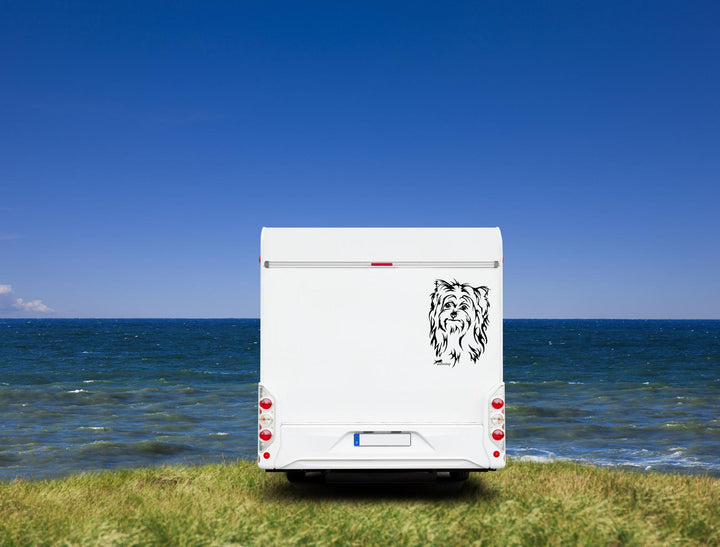 Biewer Yorkshire Kopf Auto Wohnmobil Aufkleber l Wandtattoo
