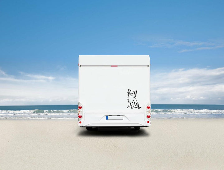 Chihuahua Langhaar Auto Wohnmobil Aufkleber I Wandtattoo