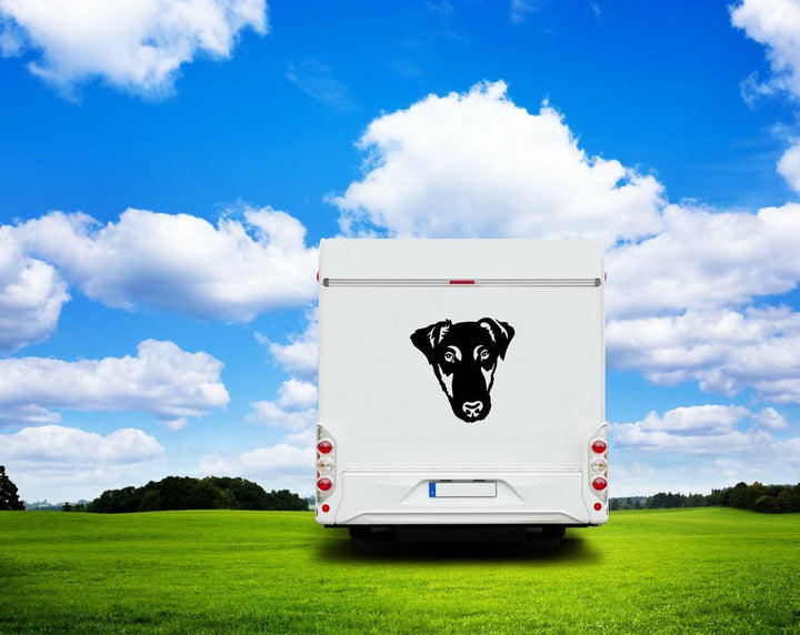 Foxterrier Glatthaar Kopf Wohnmobil Aufkleber  I Wandtattoo