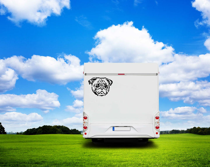 Mops Kopf Auto Wohnmobil Aufkleber I Wandtattoo