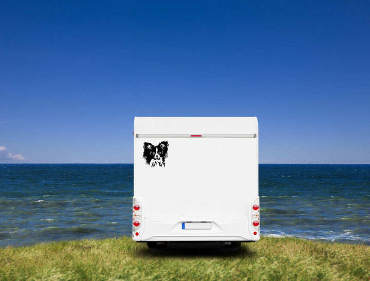 Papillon Spaniel Kopf Auto Wohnmobil Aufkleber l Wandtattoo