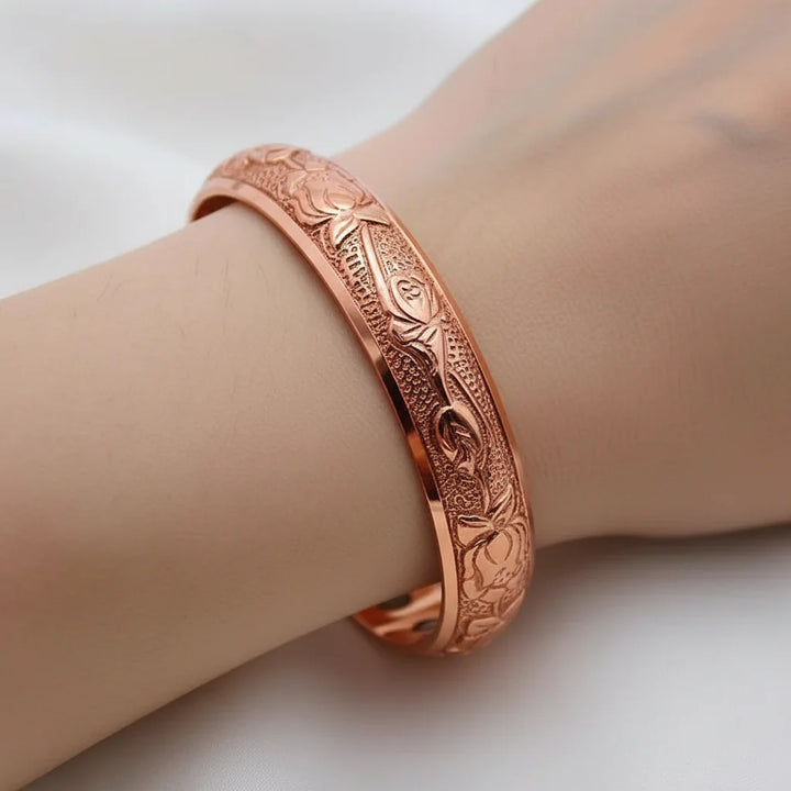 Magnetschmuck Kupfer Armband mit Rosenmotiv für Damen