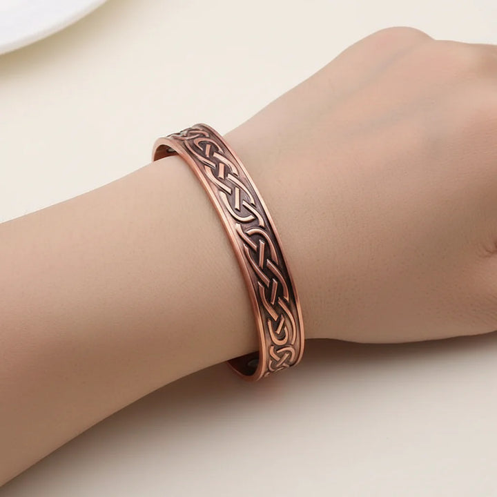 Kupferschmuck Armband mit Magneten Wasserwellen für Herren