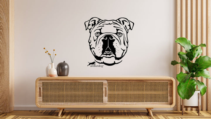 Englische Bulldogge Kopf Auto Wohnmobil Aufkleber l Wandtattoo