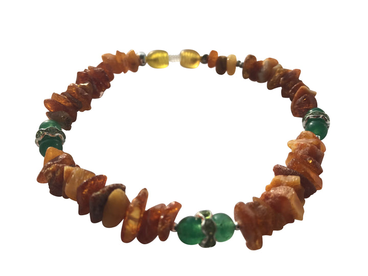 amberdog Hunde Bernsteinkette mit Jade Länge 23cm
