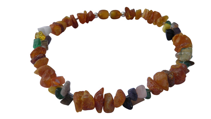 Hunde Bernsteinkette Edelsteinmix Länge 24cm