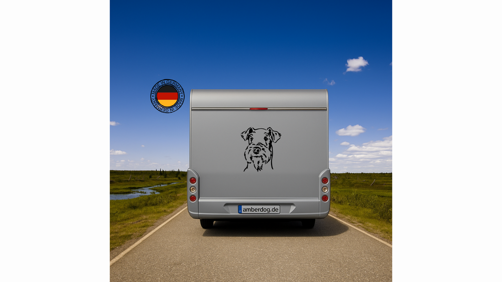 Airedale Terrier Kopf Wohnmobil Aufkleber