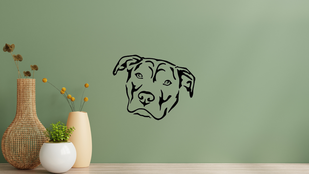 American Staffordshire Terrier Kopf Wandtattoo Wandbild Wandsticker Wandaufkleber Wanddekoration