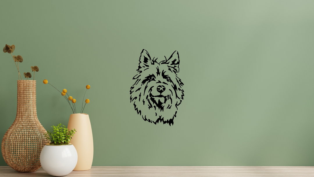 Australian Terrier Kopf Wandtattoo Wandbild Wandsticker Wandaufkleber Wanddekoration