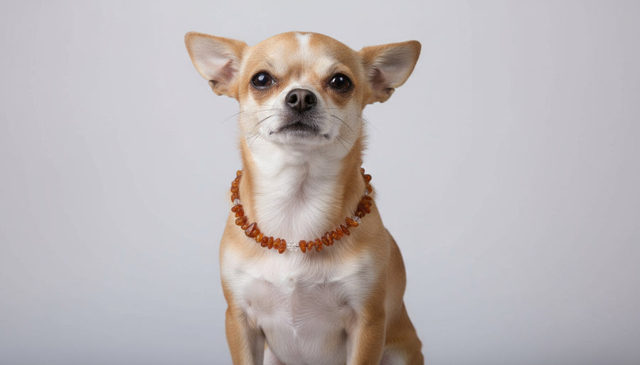 Bernsteinhalsband Bergkristall für Hunde 