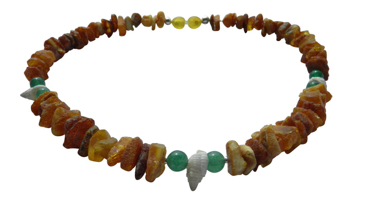 Bernsteinkette Aventurin & Muscheln 