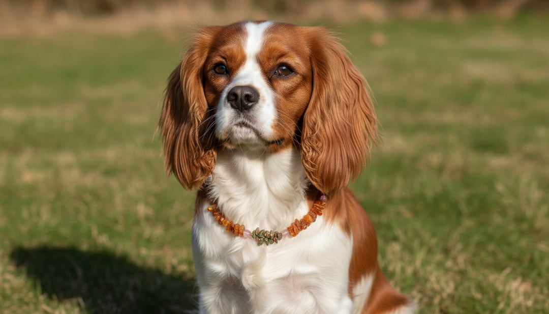 Bernsteinkette Unakit & Erdbeerquarz 36cm