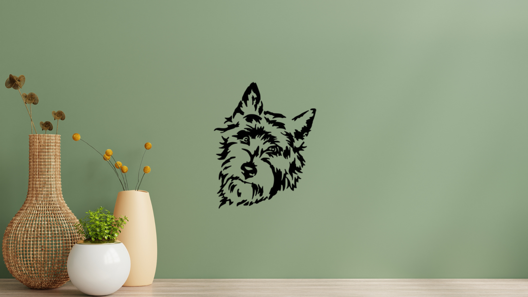 Cairn Terrier Kopf Wandtattoo Wandbild Wandsticker Wandaufkleber Wanddekoration