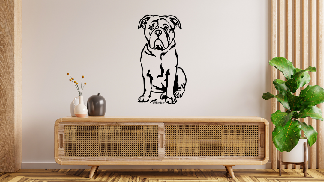Continental Bulldogge Wandtattoo Wandbild Wandsticker Wandaufkleber Wanddekoration