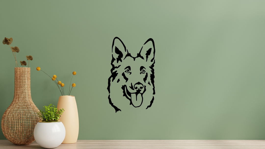 Deutscher Schäferhund Kopf Wandtattoo Wandbild Wandsticker Wandaufkleber Wanddekoration