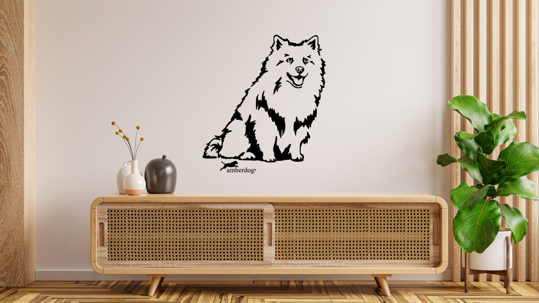 Deutscher Spitz Wandtattoo Wandbild Wandsticker Wandaufkleber Wanddekoration