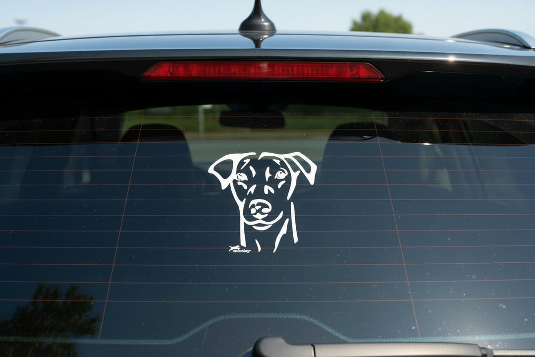 Deutscher Pinscher KOPF Aufkleber weiß
