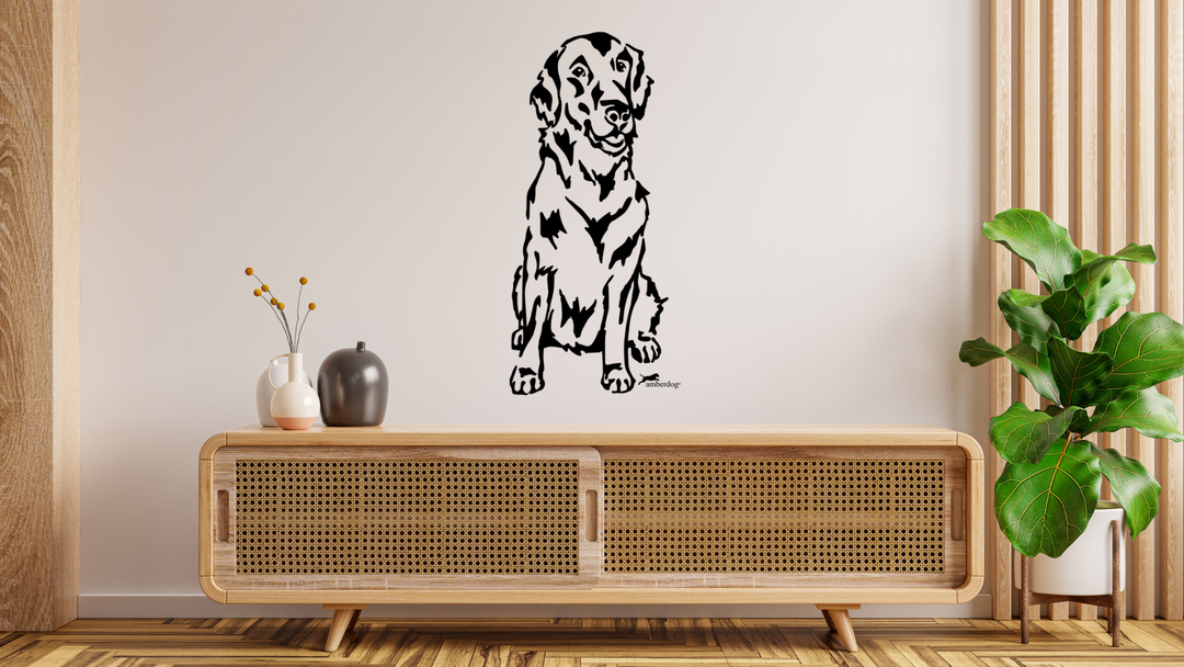 Flatcoated Retriever Wandtattoo Wandbild Wandsticker Wandaufkleber Wanddekoration