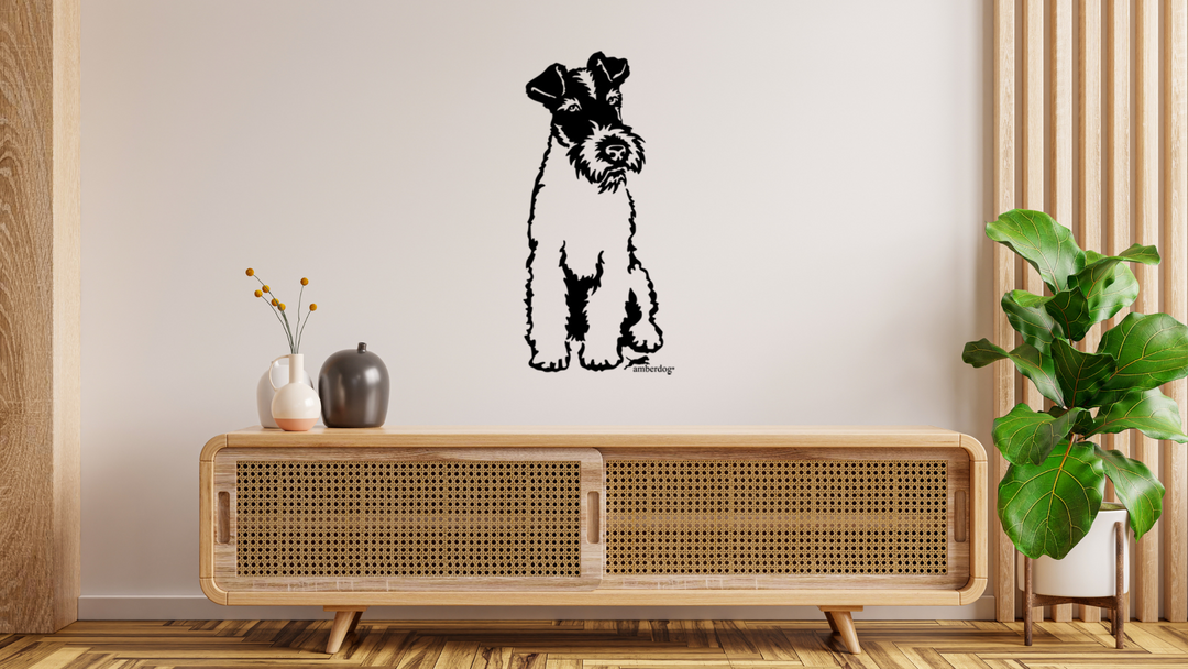 Foxterrier Drahthaar Wandtattoo Wandbild Wandsticker Wandaufkleber Wanddekoration